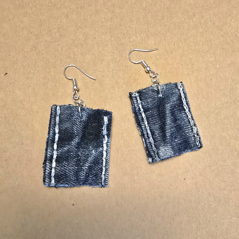 Blue Denim Earrings
